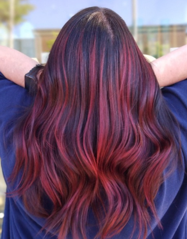 Red Violet Ombre Hair Color