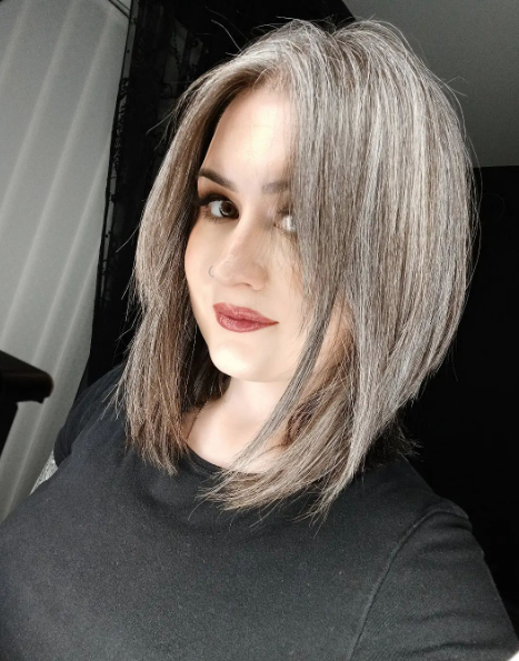 Ring light Black And Grey Hair Color Ideas
