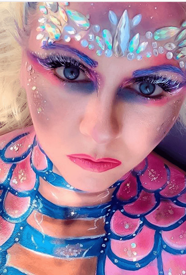 Sea Goddess mermaid makeup look