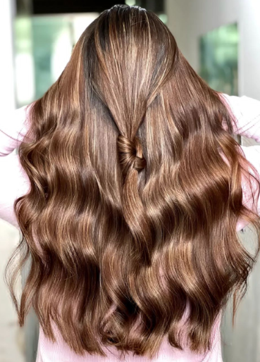 Shimmering Wavy Vibrant Ombre Hair Color