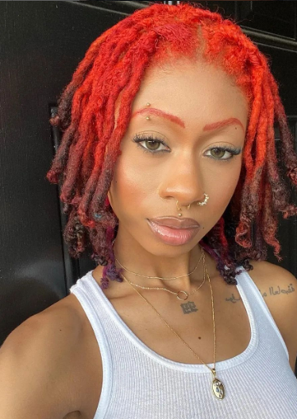 Short Red Edgy Loc Hairstyles