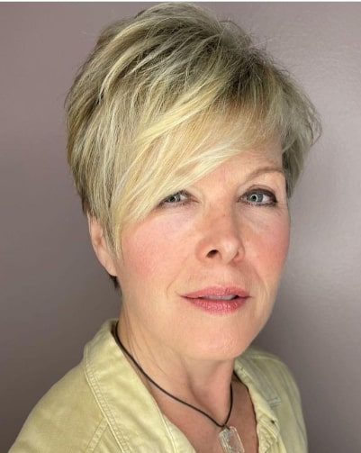Side Short Haircuts for Women Over 50