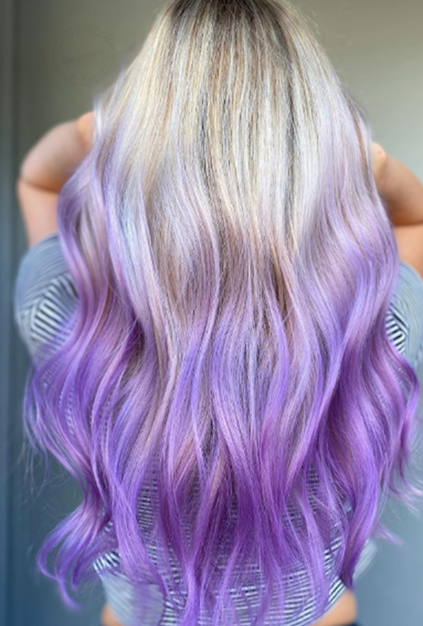 Silver Purple Ombre Hair Idea