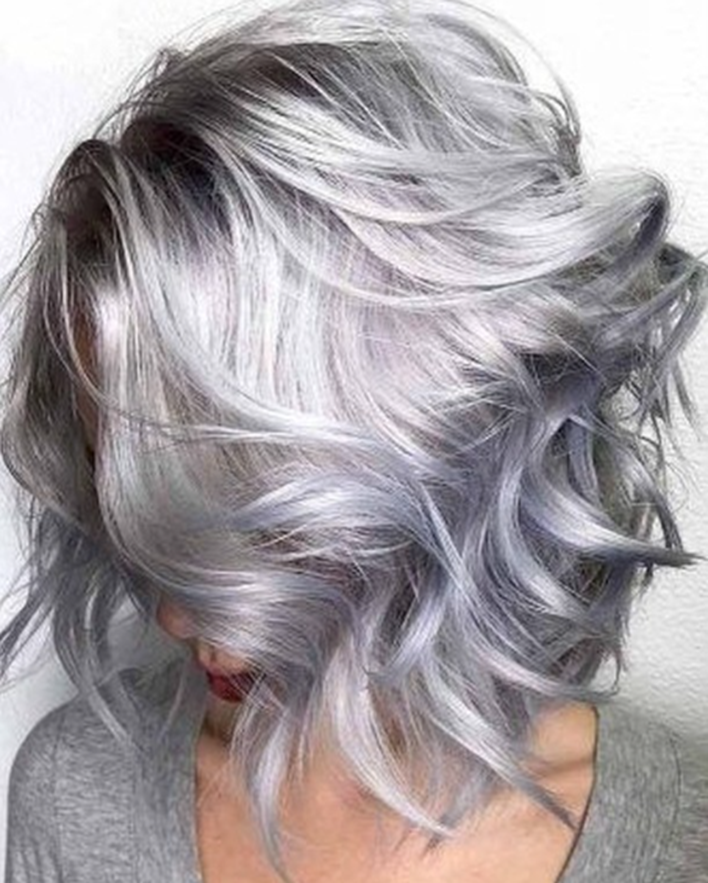 Silvery Short Hairstyles For Thick Hair