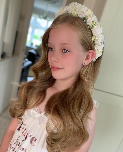 Simple Flower Head Band For First Communion Hairstyles