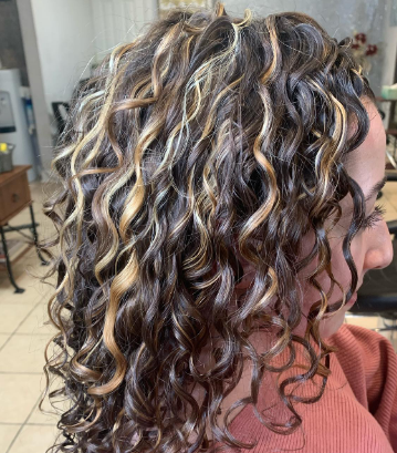 Sparkle Medium Length Curly Hair