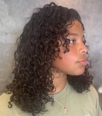 Spring Cut Medium Length Curly Hair