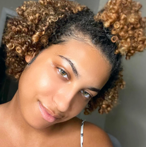 Three Buns Short Curly Hair Style For Women