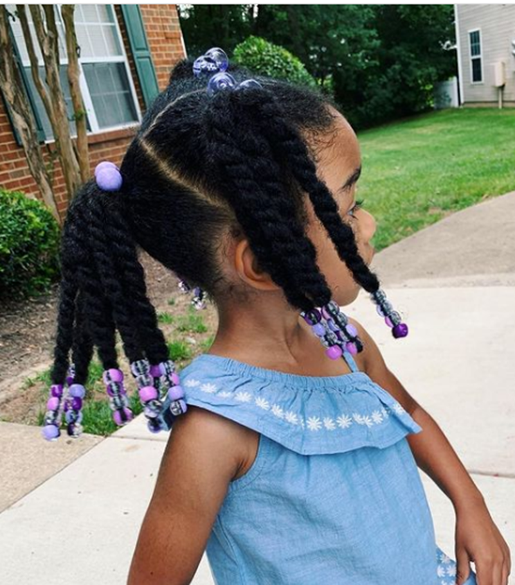 Triple Knots Curls Style Black Toddler Hairstyle