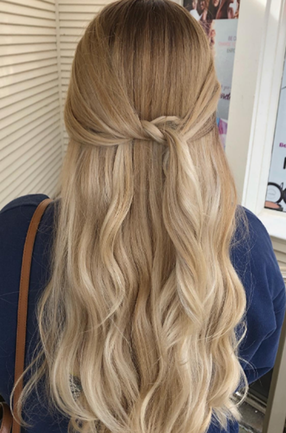 Twisted Knot Blonde Balayage Hairstyle Ideas