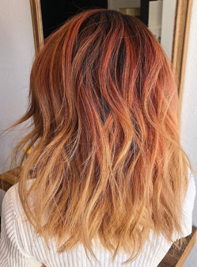 Vibrant Orange Ombre Hair Colors