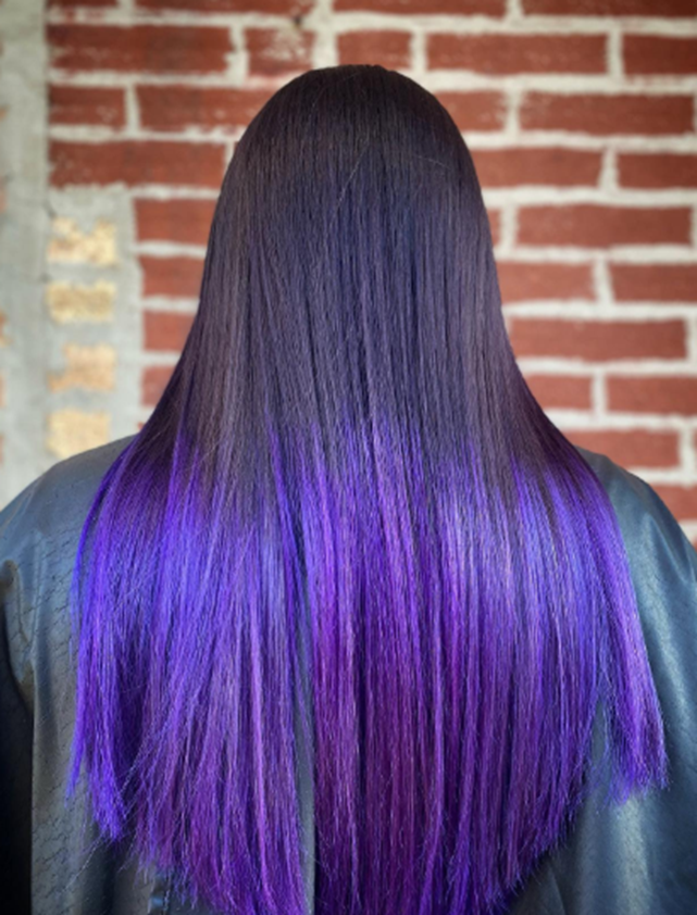 Vibrant Purple Ombre Hair Idea