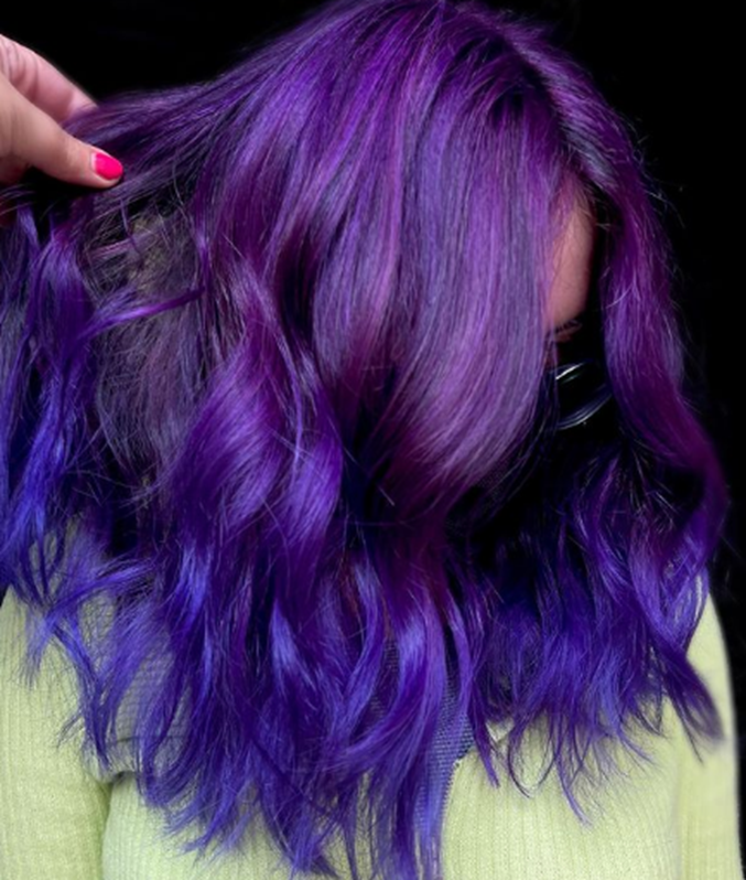 Violet With Magenta Underneath Hair Color Peekaboo