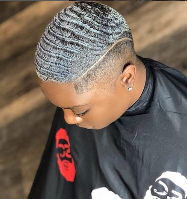 Waves Shaved Hairstyle For Black Women