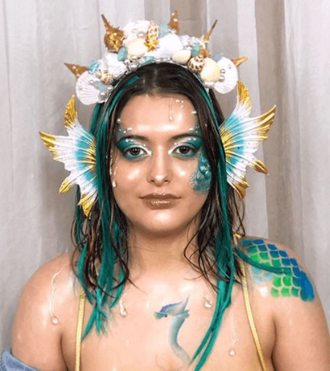 Wear a Crown mermaid makeup look