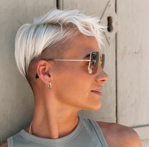 White Pixie Under Cut Short Haircuts For Women Over 50