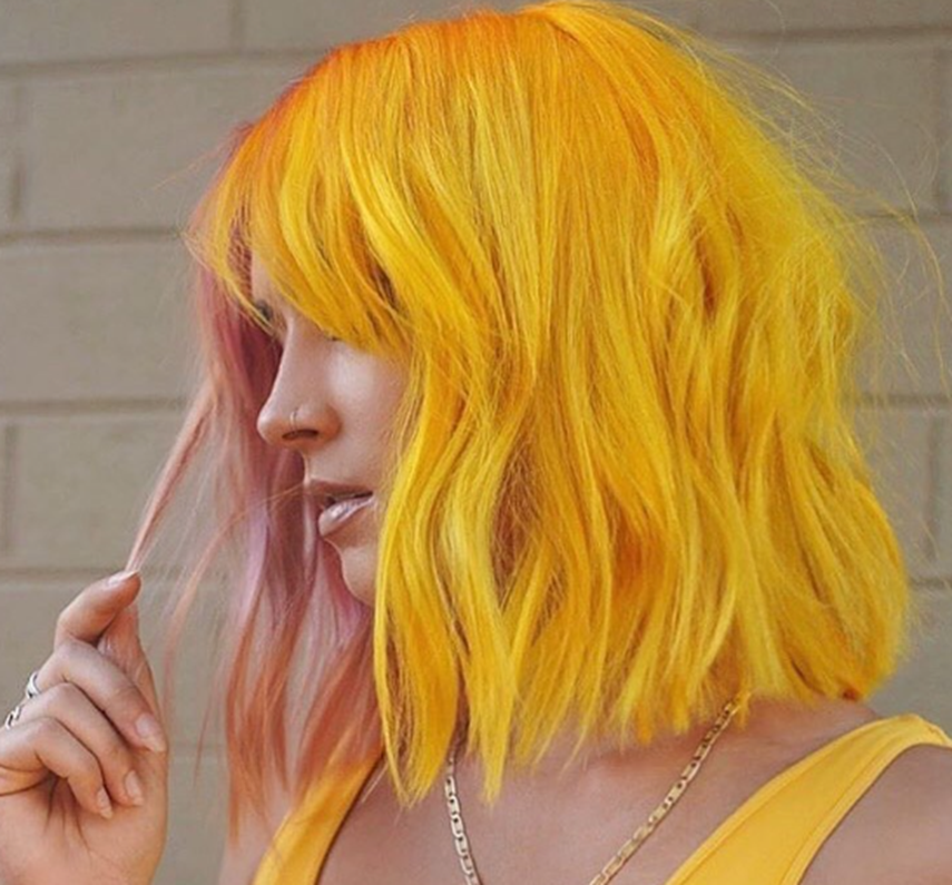Yellow Short Hairstyles For Thick Hair