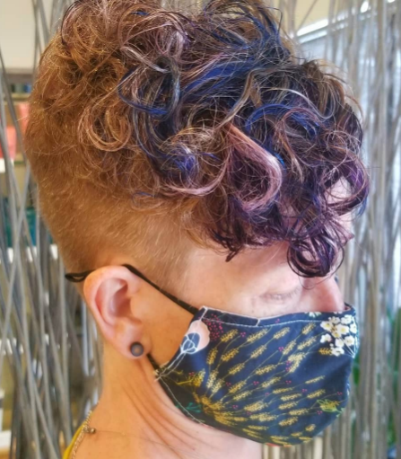purples & hues of blue Short Curly Hair