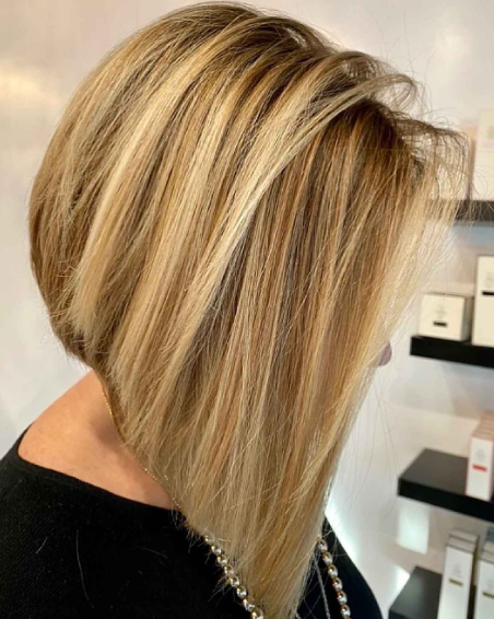 Bright Blonde Short Hairstyle With Highlight