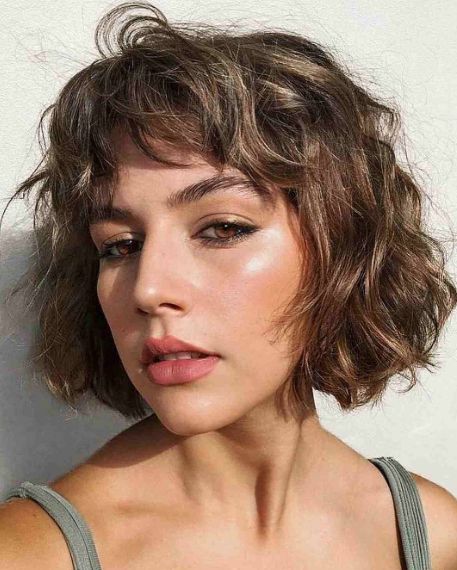 Cute Fringe Golden Brown Short Hairstyle
