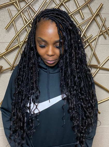 Goddess Sev Soft Locs & Distressed Faux Loc Hairstyle