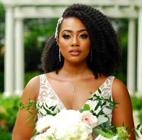 Medium Hair Side Swept Wedding Hairstyles For Black Women
