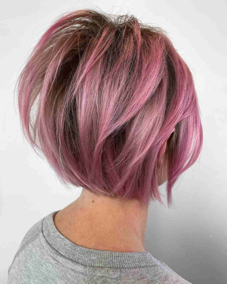 Pink Balayage Short Hairstyle