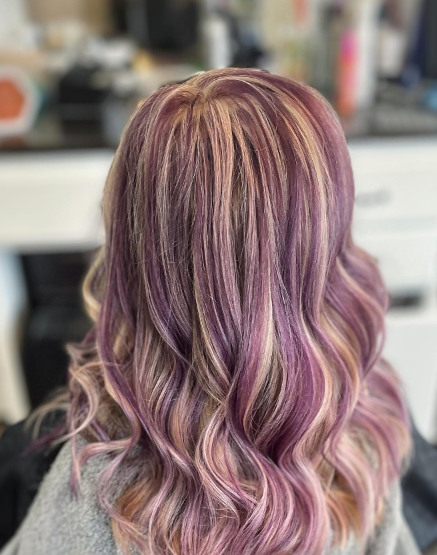 Prettiest Purple Highlights In Brown Hair