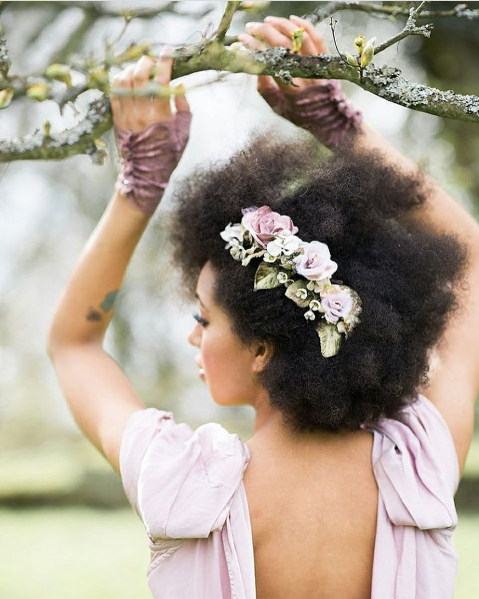Stretched-Out Hair Wedding Hairstyles For Black Women