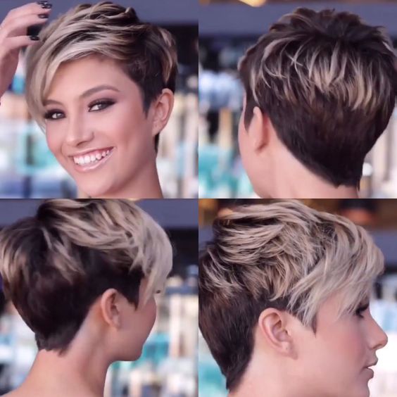 Cute Layered Pixie With Long Fringe