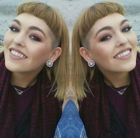Long Bob with Shaved Sides And Undercut
