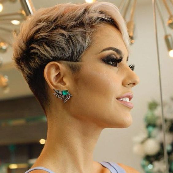 Daring Pixie Cut with Blonde Highlights